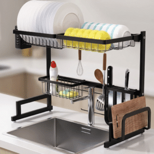 Escurridor de platos y vasos de 1 nivel 65 cm modelo HP12-011 resistente y práctico para cocina