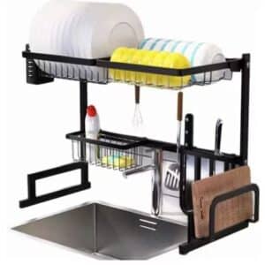 Escurridor de platos y vasos de 1 nivel 65 cm modelo HP12-011 resistente y práctico para cocina